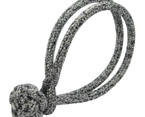 Dyneema cover Schäkel in schwarz weiß meliert