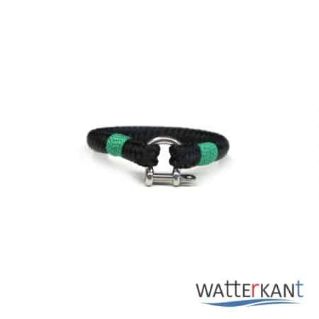 Armband aus Segeltau sheet schwarz grün