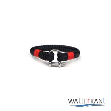Armband aus Segeltau sheet schwarz rot