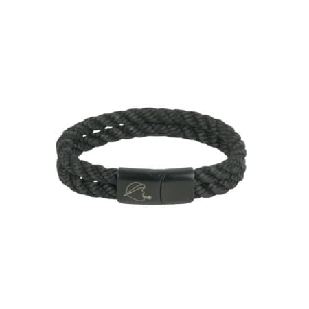 Segeltau Armband schwarz mit schwarzem Magnetverschluss