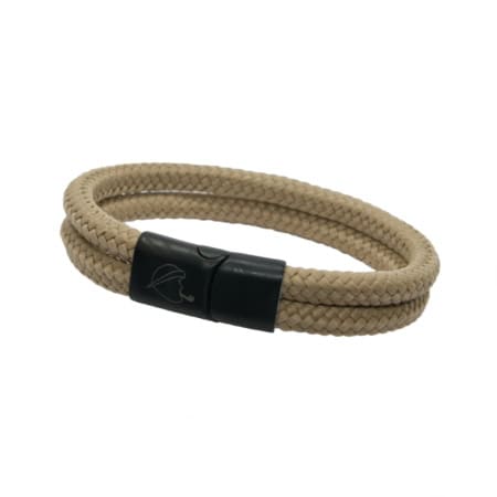 Armband Gunnar in Farbe beige aus Segeltau mit schwarzem, seitlich öffnendem Magnetverschluss
